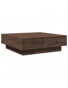 Tavolino da Salotto Rovere Marrone 90x90x28cm Legno Multistrato 2