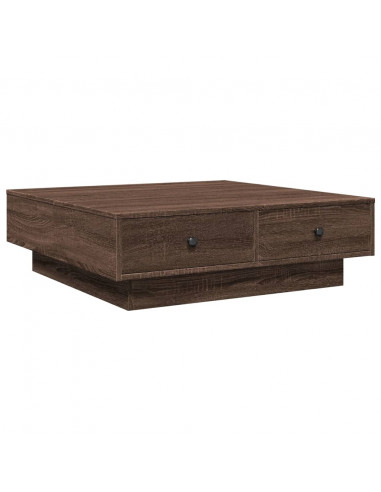 Tavolino da Salotto Rovere Marrone 90x90x28cm Legno Multistrato