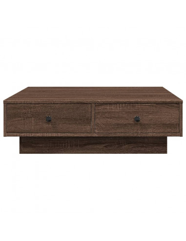 Tavolino da Salotto Rovere Marrone 90x90x28cm Legno Multistrato