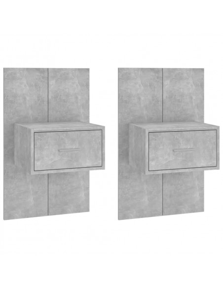Comodini a Muro 2 pz Grigio Cemento