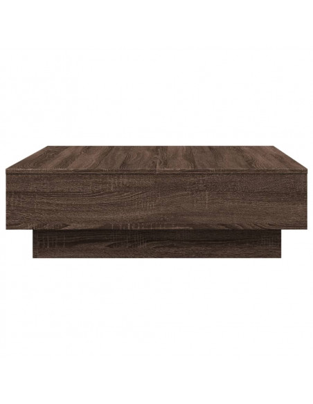 Tavolino da Salotto Rovere Marrone 90x90x28cm Legno Multistrato
