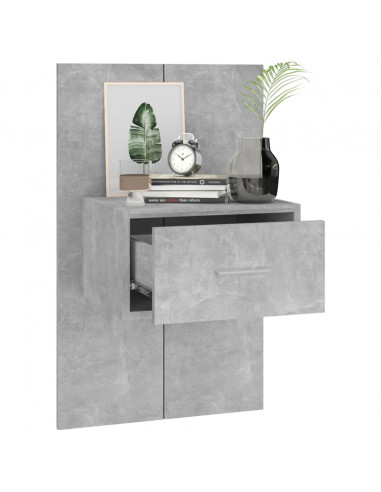 Comodini a Muro 2 pz Grigio Cemento