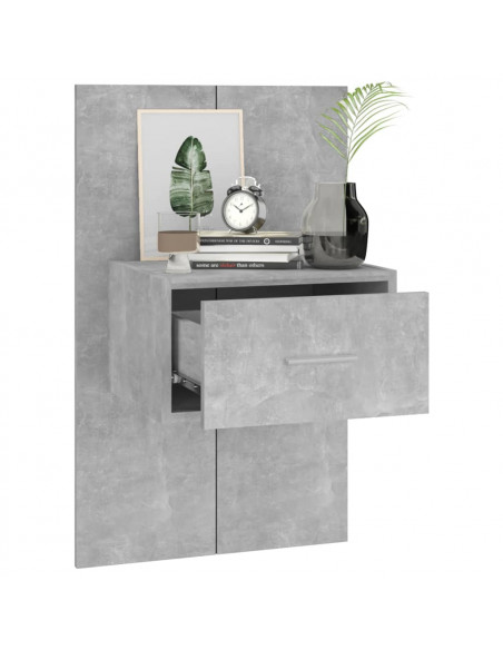 Comodini a Muro 2 pz Grigio Cemento