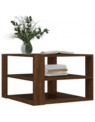 Tavolino Salotto Rovere Marrone 59,5x59,5x40 Legno Multistrato