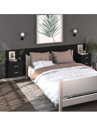 Comodino a Parete Nero