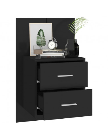 Comodino a Parete Nero