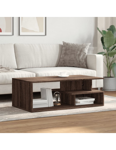 Tavolino Salotto Rovere Marrone 102x55x35 cm Legno Multistrato
