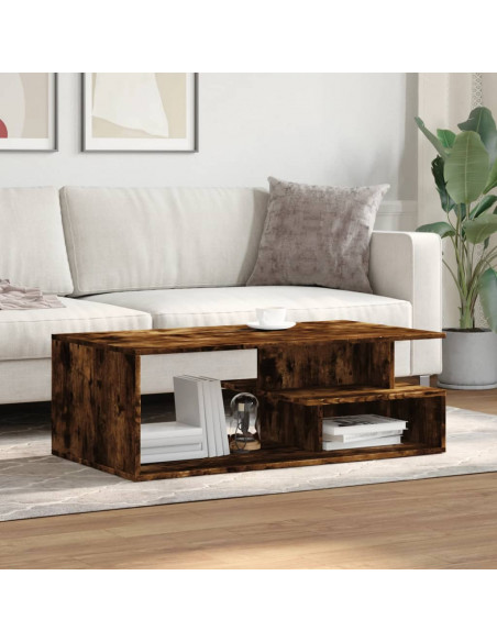 Tavolino da Salotto Rovere Fumo 102x55x35 cm Legno Multistrato