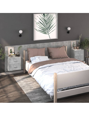 Comodino a Muro Grigio Cemento