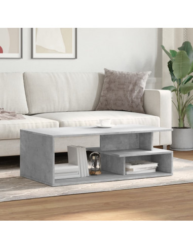 Tavolino Salotto Grigio Cemento 102x55x35 cm Legno Multistrato