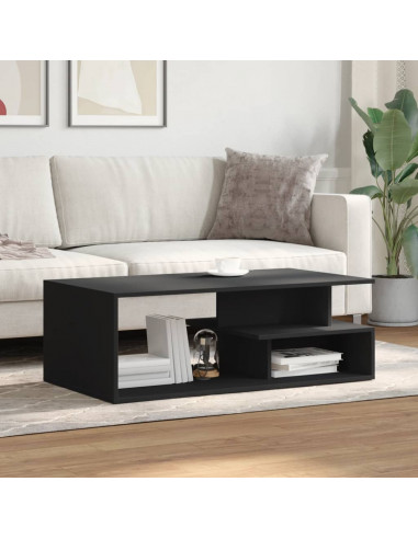 Tavolino da Salotto Nero 102x55x35 cm in Legno Multistrato