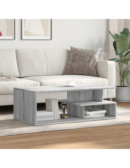 Tavolino da Salotto Grigio Sonoma 102x55x35cm Legno Multistrato