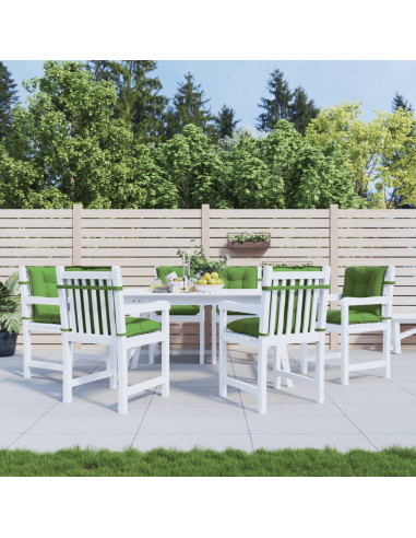 Cuscini Sedia Schiena Bassa 6 pz Verde Mélange 100x50x7 Tessuto