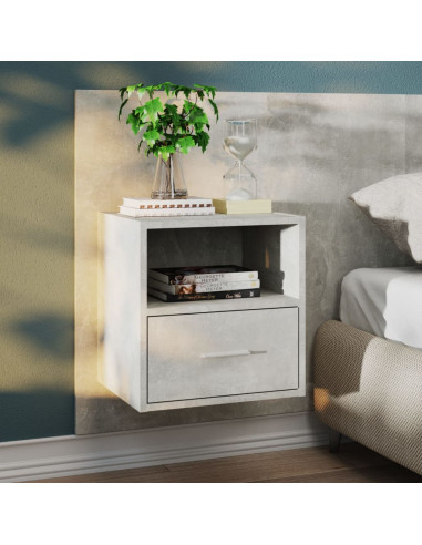 Comodini a Muro 2 pz Grigio Cemento