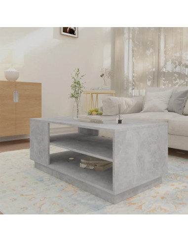 Tavolino da Salotto Grigio Cemento 102x55x43 cm in Truciolato