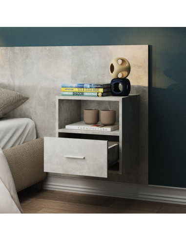 Comodini a Muro 2 pz Grigio Cemento