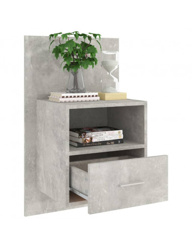 Comodini a Muro 2 pz Grigio Cemento