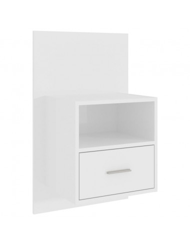 Comodino a Muro Bianco Lucido