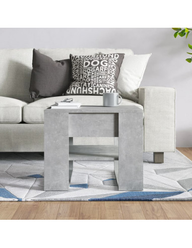 Tavolino Salotto Grigio Cemento 55,5x55x45 cm Legno Multistrato