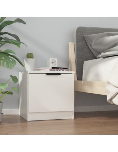 Comodini 2 pz Bianco Lucido 40x39x40 cm