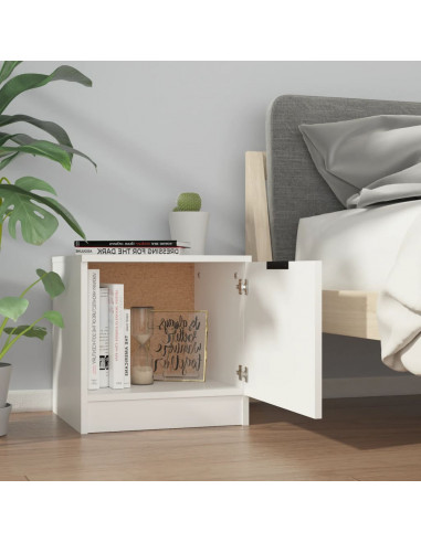 Comodini 2 pz Bianco Lucido 40x39x40 cm