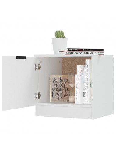 Comodini 2 pz Bianco Lucido 40x39x40 cm