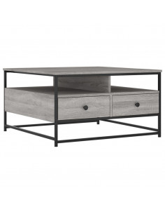 Tavolino da Salotto Grigio Sonoma 80x80x45 cm Legno Multistrato 2