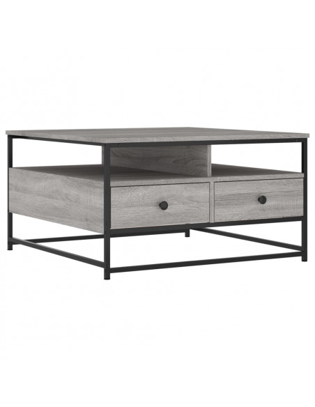 Tavolino da Salotto Grigio Sonoma 80x80x45 cm Legno Multistrato