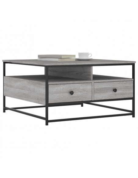 Tavolino da Salotto Grigio Sonoma 80x80x45 cm Legno Multistrato