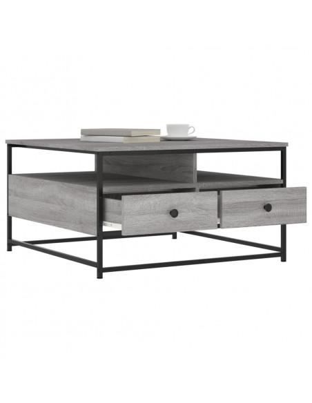 Tavolino da Salotto Grigio Sonoma 80x80x45 cm Legno Multistrato