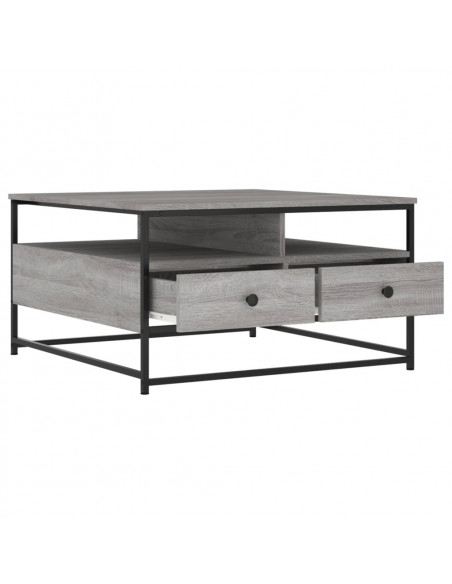 Tavolino da Salotto Grigio Sonoma 80x80x45 cm Legno Multistrato