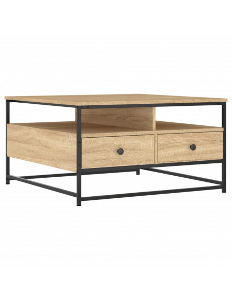 Tavolino da Salotto Rovere Sonoma 80x80x45cm Legno Multistrato