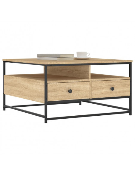 Tavolino da Salotto Rovere Sonoma 80x80x45cm Legno Multistrato