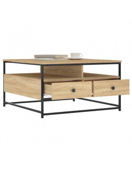 Tavolino da Salotto Rovere Sonoma 80x80x45cm Legno Multistrato
