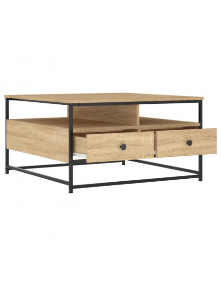 Tavolino da Salotto Rovere Sonoma 80x80x45cm Legno Multistrato