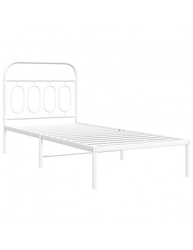 Giroletto con Testiera Metallo Bianco 90x200 cm