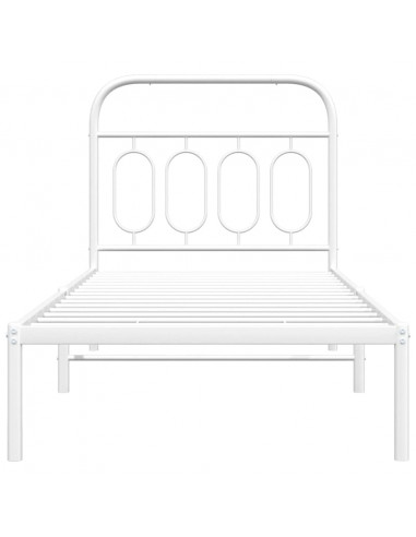 Giroletto con Testiera Metallo Bianco 90x200 cm