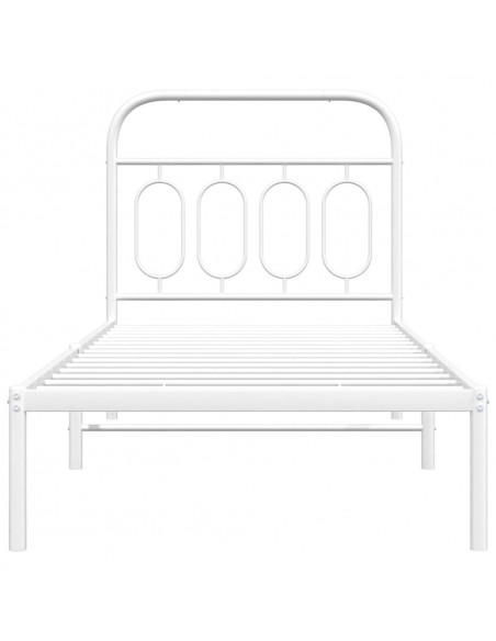 Giroletto con Testiera Metallo Bianco 90x200 cm