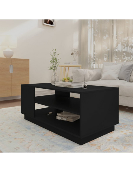 Tavolino da Salotto Nero 102x55x43 cm in Truciolato