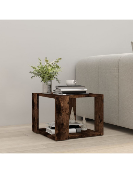Tavolino da Salotto Rovere Fumo 40x40x43cm Legno Ingegnerizzato