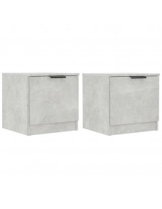 Comodini 2 pz Grigio Cemento 40x39x40 cm 2