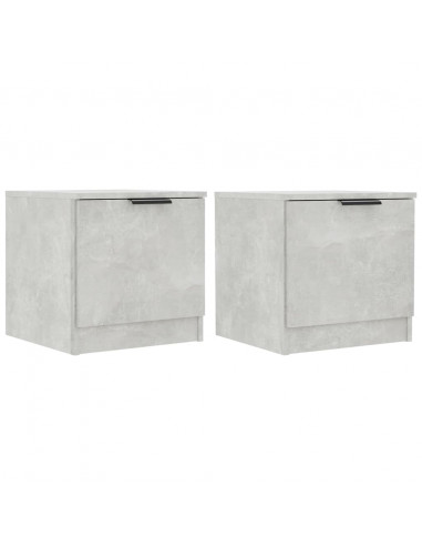 Comodini 2 pz Grigio Cemento 40x39x40 cm