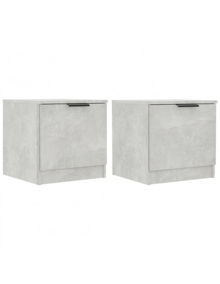 Comodini 2 pz Grigio Cemento 40x39x40 cm