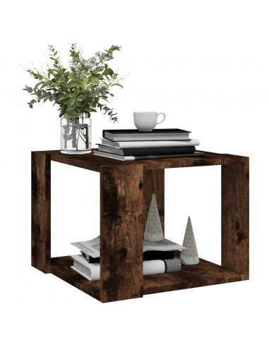 Tavolino da Salotto Rovere Fumo 40x40x43cm Legno Ingegnerizzato