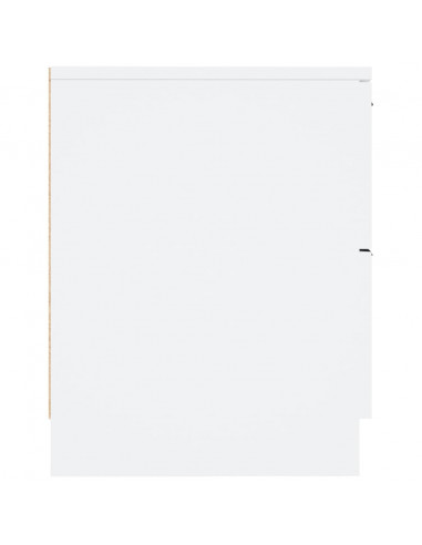 Comodini 2 pz Bianchi in Legno Multistrato