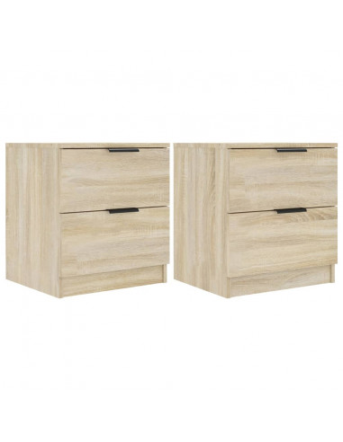Comodini 2 pz Rovere Sonoma in Legno Multistrato