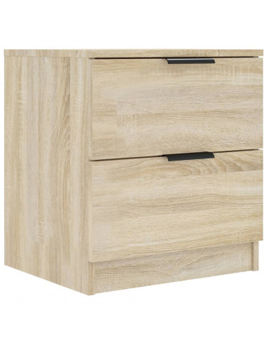 Comodini 2 pz Rovere Sonoma in Legno Multistrato