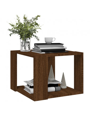 Tavolino Salotto Rovere Marrone 40x40x30cm Legno Ingegnerizzato