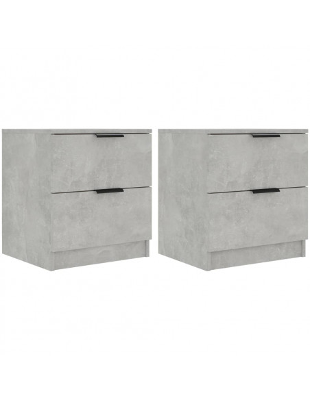 Comodini 2pz Grigio Cemento in Legno Multistrato