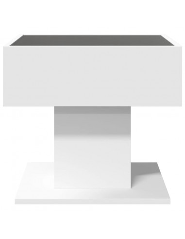 Tavolino Salotto con LED Bianco 50x50x45 cm Legno Multistrato